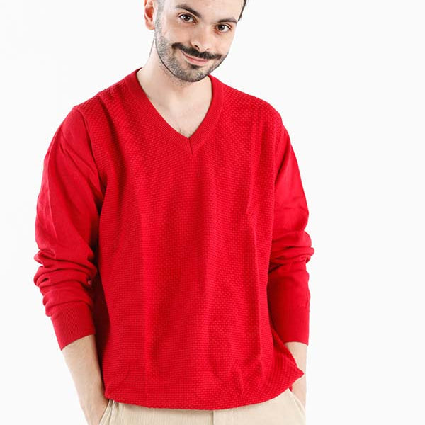 Red V-Neck Sweater