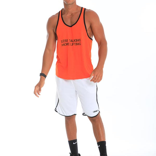 Black lining tank top in orange