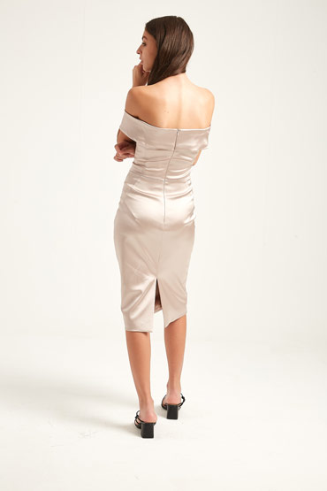 Nude Origami Pencil Dress – Karen Millen thumbnail