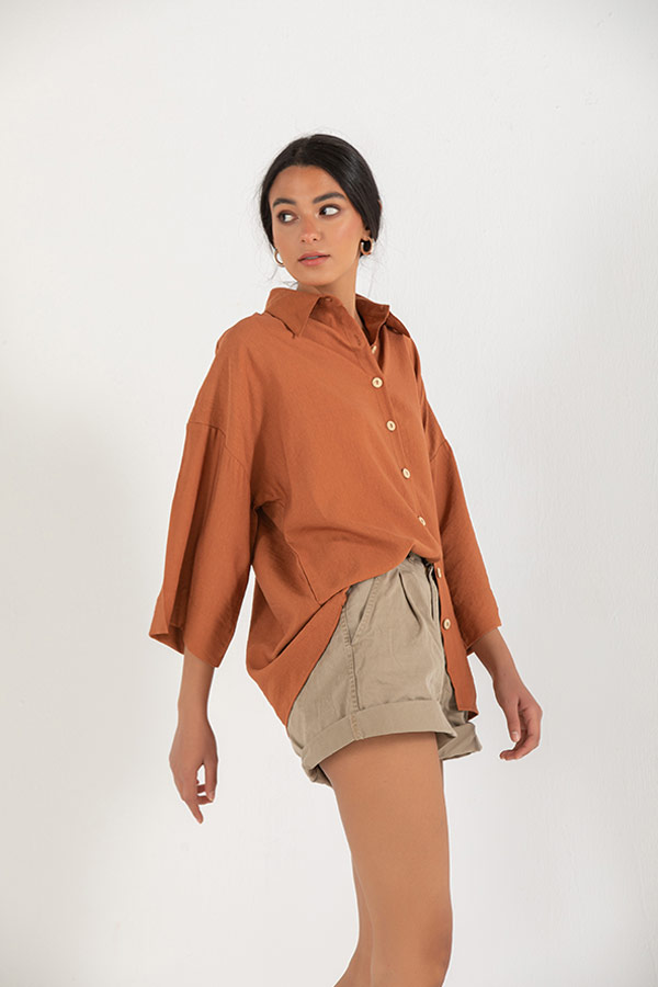 mocha color shirt