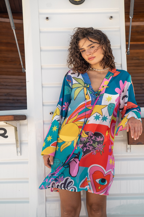 Peace and love kimono clearance dress