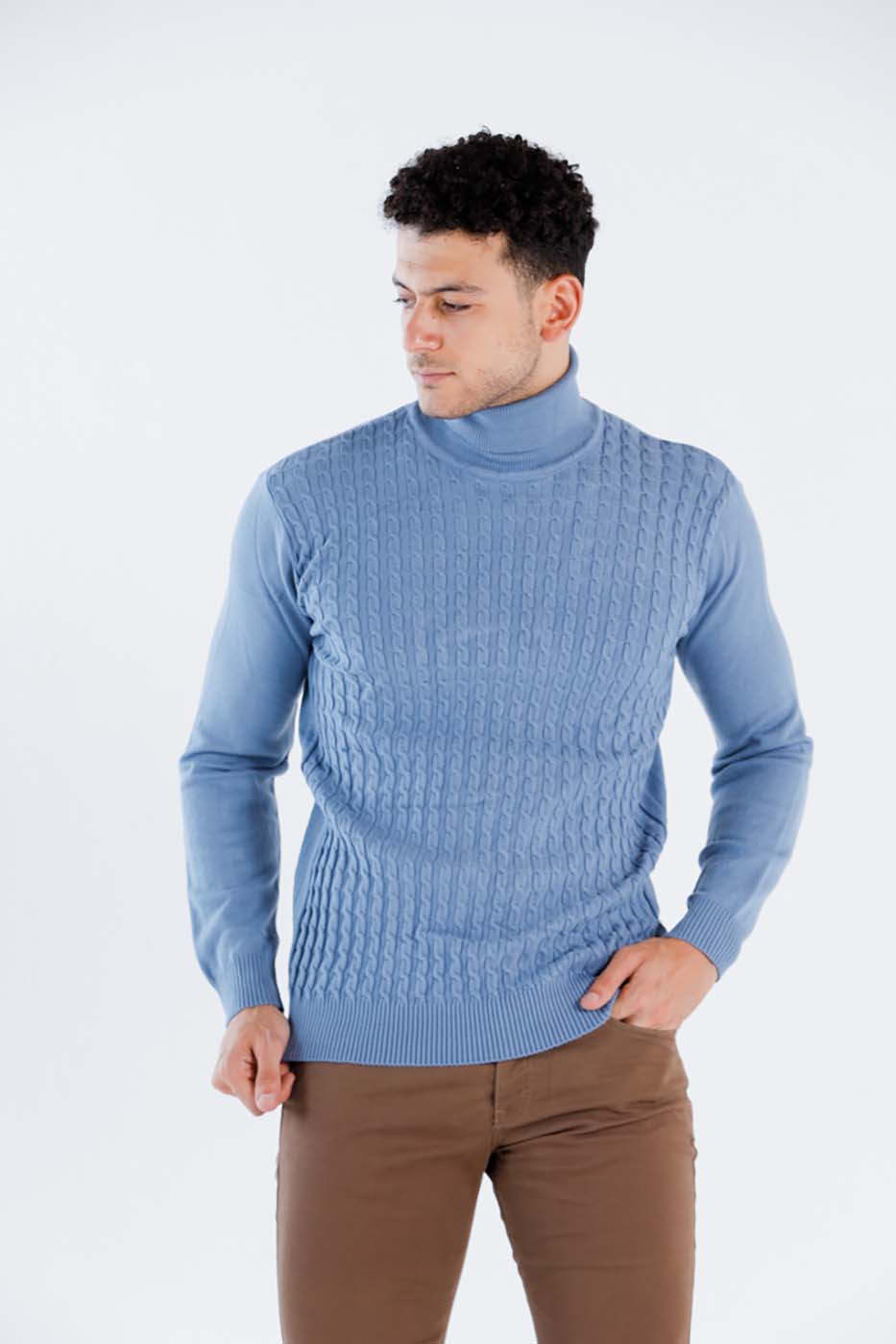 Blue Knit Turtle Neck | Shop From Dresscode in Egypt