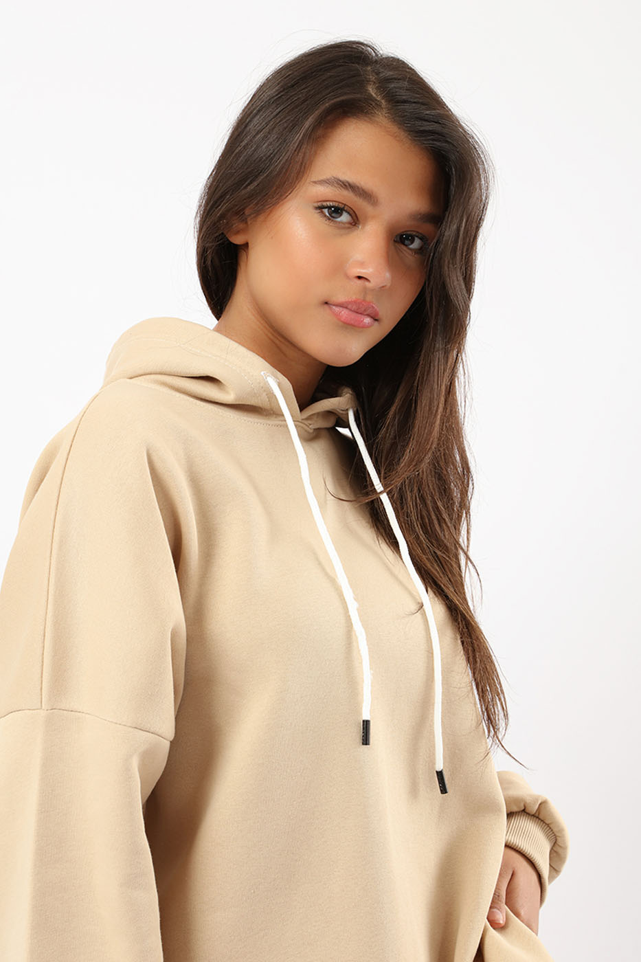 Relaxed Hoodie In Beige From Dresscode in Egypt