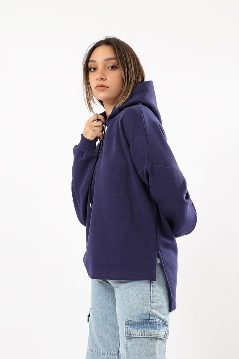 Relaxed Hoodie In Navy Blue From Dresscode in Egypt