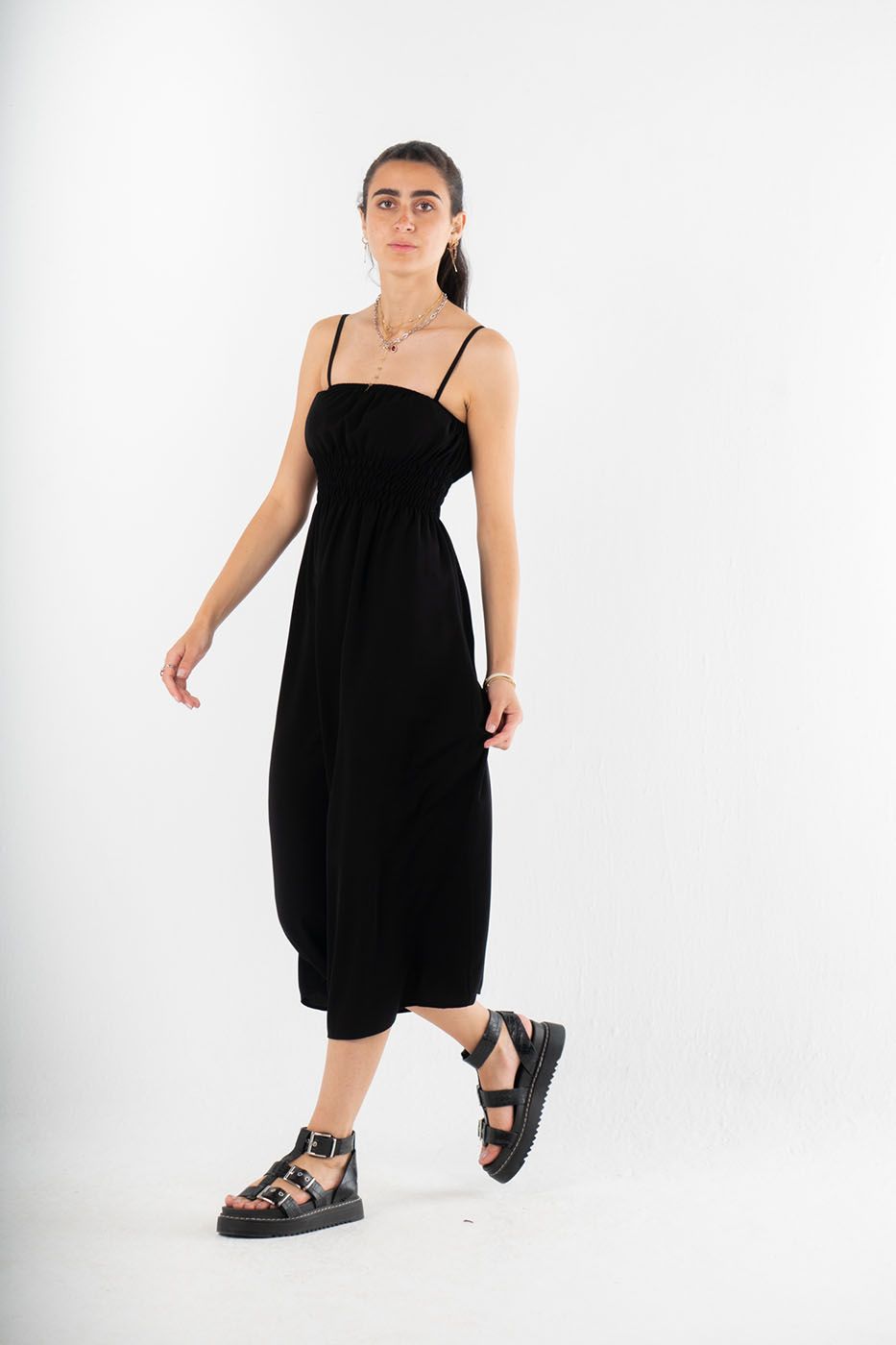 Strap Midi Summer Dress In Black From Dresscode in Egypt