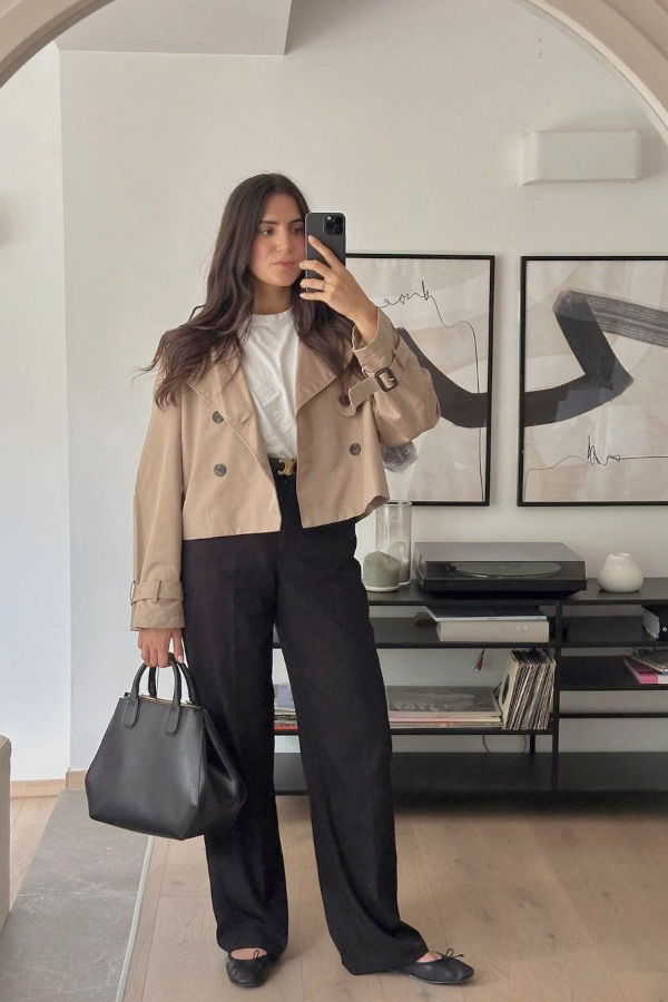 Cropped Oversized Trench Coat thumbnail