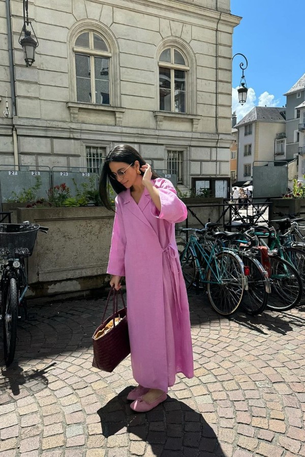 Collar Oversized Pink Dress thumbnail